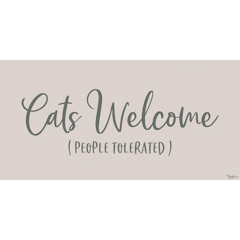 Cats Welcome Black Modern Wood Framed Art Print by Louise, Gigi