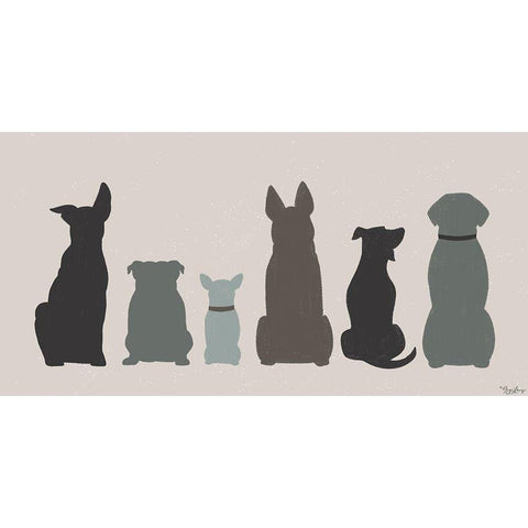 Dogs White Modern Wood Framed Art Print by Louise, Gigi