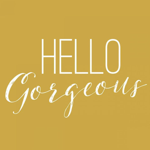 Hello Gorgeous 2 White Modern Wood Framed Art Print with Double Matting by Louise, Gigi