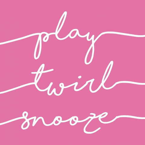Play Twirl Snooze PINK Black Ornate Wood Framed Art Print with Double Matting by Louise, Gigi