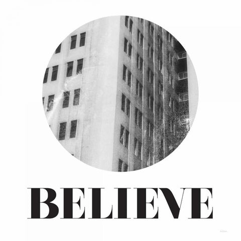 Believe White Modern Wood Framed Art Print with Double Matting by Louise, Gigi