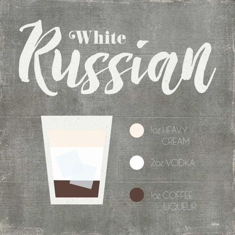 White Russian White Modern Wood Framed Art Print with Double Matting by Louise, Gigi