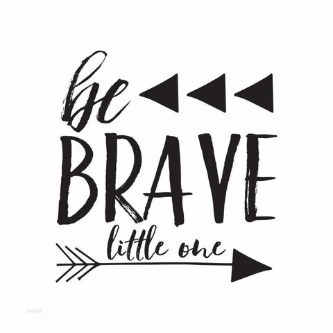 Be Brave Black Modern Wood Framed Art Print with Double Matting by Louise, Gigi