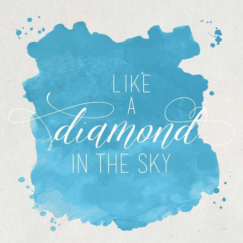 Diamond Sky Blue White Modern Wood Framed Art Print with Double Matting by Louise, Gigi