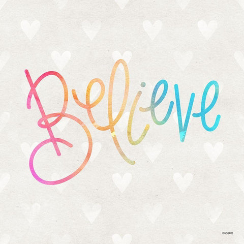 Believe Gold Ornate Wood Framed Art Print with Double Matting by Louise, Gigi
