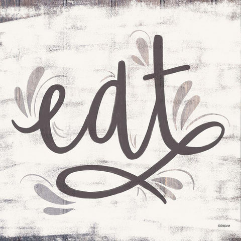 Eat Gold Ornate Wood Framed Art Print with Double Matting by Louise, Gigi