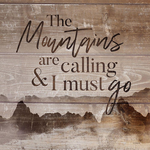 Mountains Calling Black Modern Wood Framed Art Print by Louise, Gigi