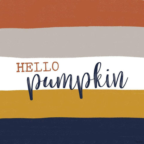 Hello Pumpkin 2 Black Modern Wood Framed Art Print by Louise, Gigi