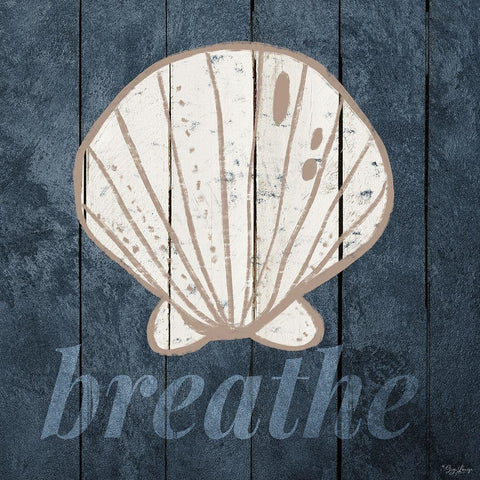 Breathe Shell Black Ornate Wood Framed Art Print with Double Matting by Louise, Gigi