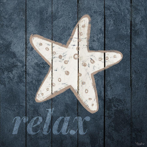Relax Star White Modern Wood Framed Art Print with Double Matting by Louise, Gigi