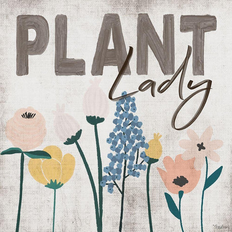 Plant Lady Black Ornate Wood Framed Art Print with Double Matting by Louise, Gigi
