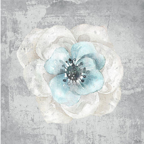 White Flower Black Modern Wood Framed Art Print by Louise, Gigi