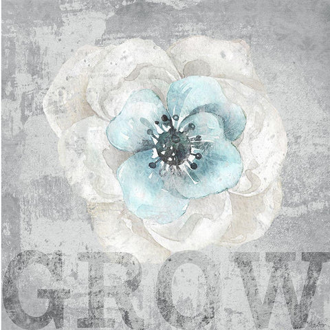 Flower Grow Black Modern Wood Framed Art Print by Louise, Gigi