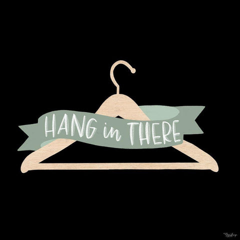 Hang In There Sage Black Ornate Wood Framed Art Print with Double Matting by Louise, Gigi