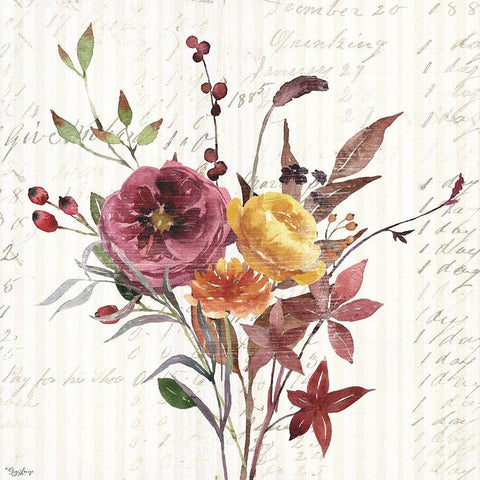 Wild Floral 2 White Modern Wood Framed Art Print with Double Matting by Louise, Gigi