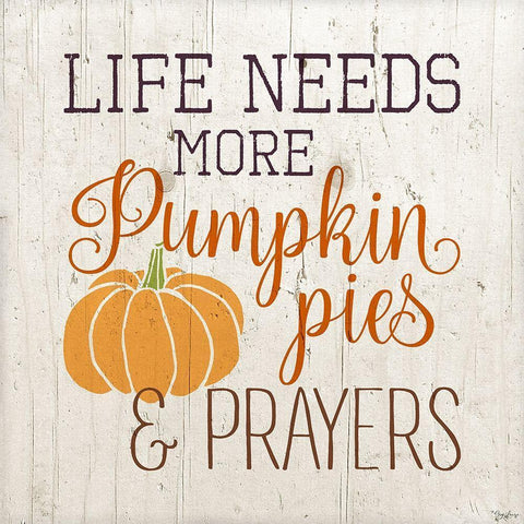 Pies Prayers White Modern Wood Framed Art Print with Double Matting by Louise, Gigi