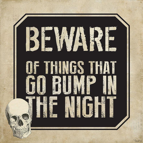 Beware Black Modern Wood Framed Art Print by Louise, Gigi