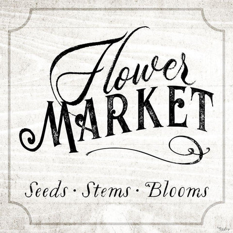 Flower Market Black Modern Wood Framed Art Print by Louise, Gigi