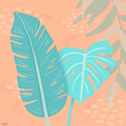 Tropical Leaves 1 White Modern Wood Framed Art Print by Louise, Gigi