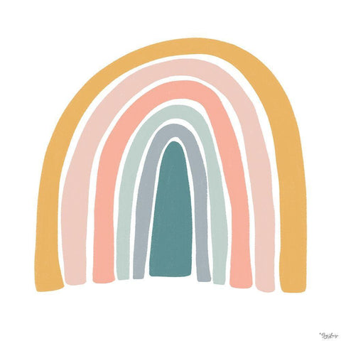 Colorful Rainbow White Modern Wood Framed Art Print with Double Matting by Louise, Gigi