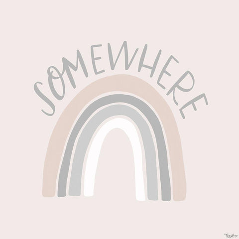 Somewhere Rainbow White Modern Wood Framed Art Print by Louise, Gigi