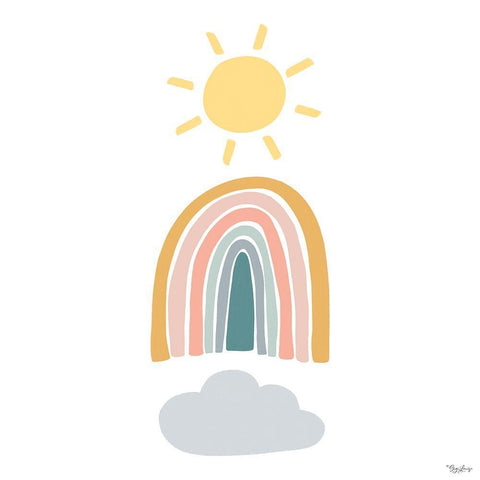 Rainbow Sunshine Black Ornate Wood Framed Art Print with Double Matting by Louise, Gigi