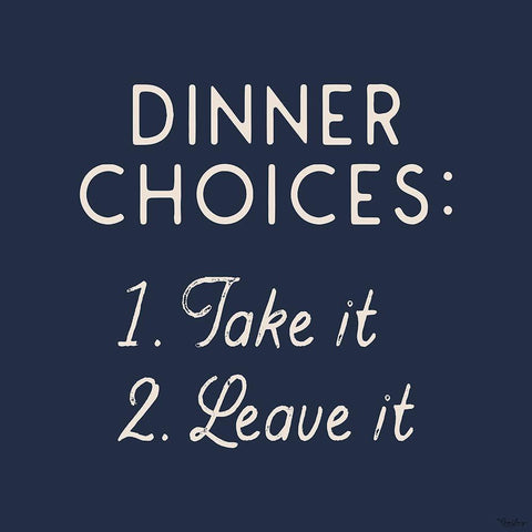 Dinner Choices Black Modern Wood Framed Art Print with Double Matting by Louise, Gigi