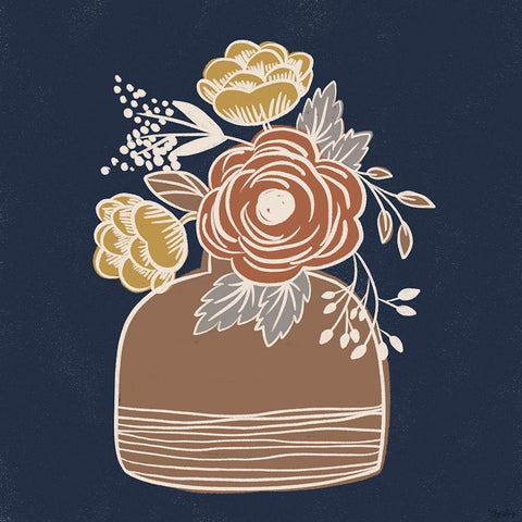 Fall Floral 2 Gold Ornate Wood Framed Art Print with Double Matting by Louise, Gigi