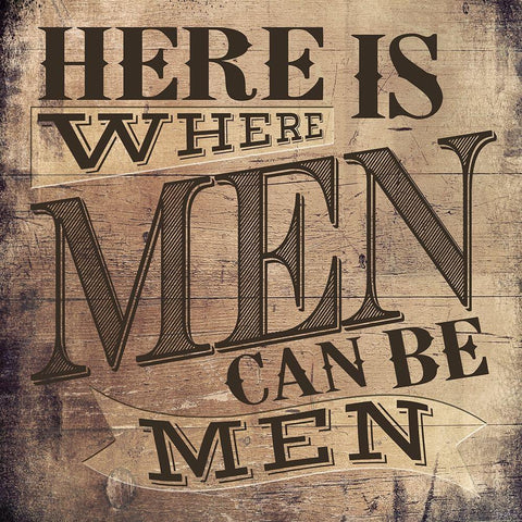 Men Can Be Black Modern Wood Framed Art Print with Double Matting by Louise, Gigi