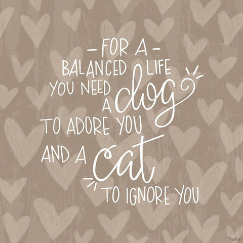 Dog Cat Black Modern Wood Framed Art Print with Double Matting by Louise, Gigi