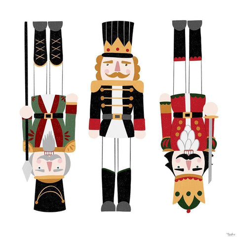 Nutcrackers White Modern Wood Framed Art Print by Louise, Gigi