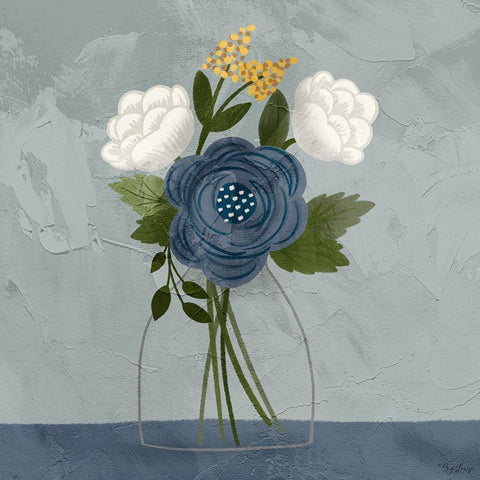 Flowers 1 Gold Ornate Wood Framed Art Print with Double Matting by Louise, Gigi