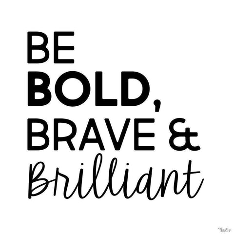 Be Bold Black Modern Wood Framed Art Print by Louise, Gigi