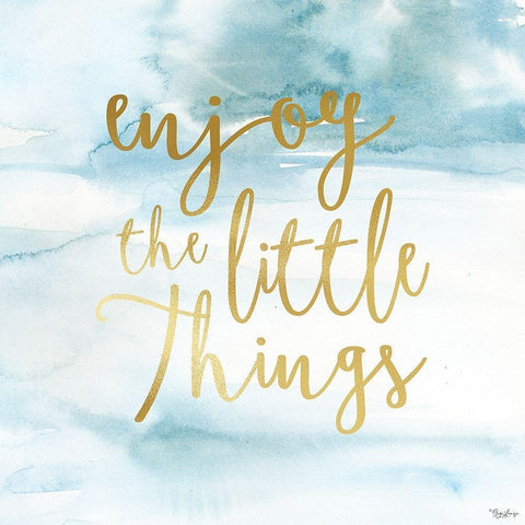 Enjoy Little Things Black Modern Wood Framed Art Print by Louise, Gigi
