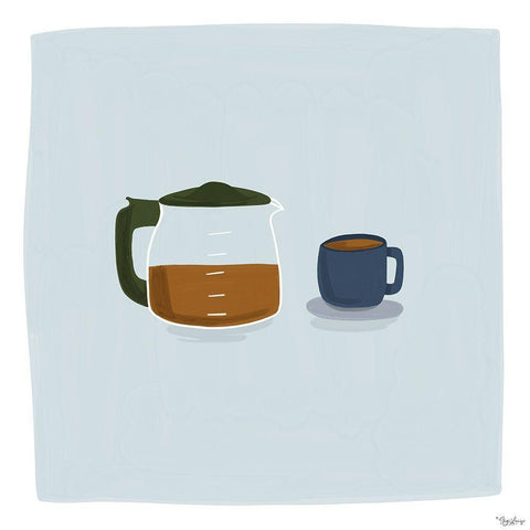 Coffee Black Modern Wood Framed Art Print with Double Matting by Louise, Gigi