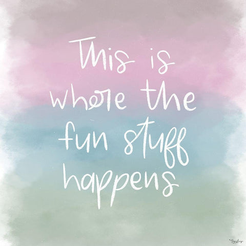 Fun Stuff Watercolor Black Modern Wood Framed Art Print with Double Matting by Louise, Gigi