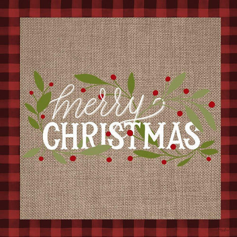 Christmas Plaid White Modern Wood Framed Art Print by Louise, Gigi