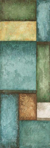 Rectangles Left White Modern Wood Framed Art Print with Double Matting by Emery, Kristin
