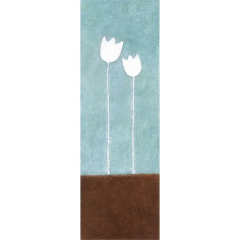 2 Tulips Black Modern Wood Framed Art Print by Emery, Kristin