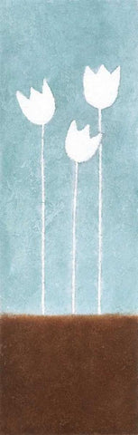 3 Tulips White Modern Wood Framed Art Print with Double Matting by Emery, Kristin