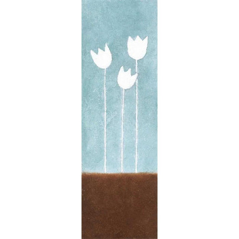 3 Tulips Black Modern Wood Framed Art Print by Emery, Kristin