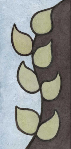 Vertical Vine White Modern Wood Framed Art Print with Double Matting by Emery, Kristin