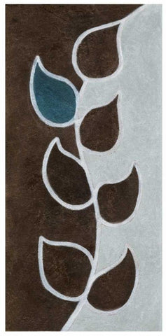 Blue and Brown Lever White Modern Wood Framed Art Print with Double Matting by Emery, Kristin