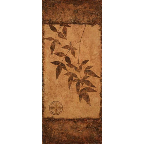 Vertical Leaves I Black Modern Wood Framed Art Print by Emery, Kristin