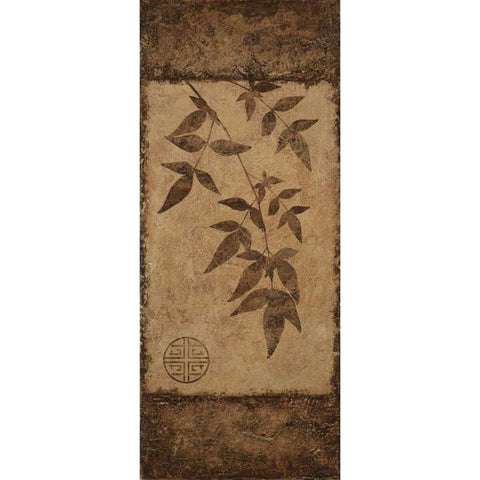 Leaves Choc Brown Black Modern Wood Framed Art Print with Double Matting by Emery, Kristin
