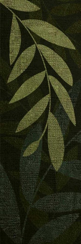 Dark Green Leaves White Modern Wood Framed Art Print with Double Matting by Emery, Kristin