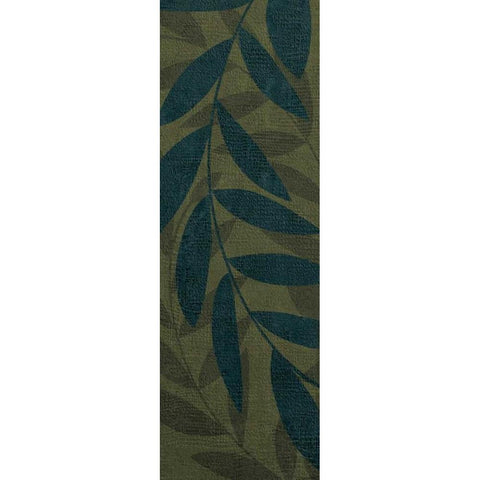 Medium Green Leaves Black Modern Wood Framed Art Print by Emery, Kristin