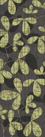 Green and Gray Leaves Black Ornate Wood Framed Art Print with Double Matting by Emery, Kristin