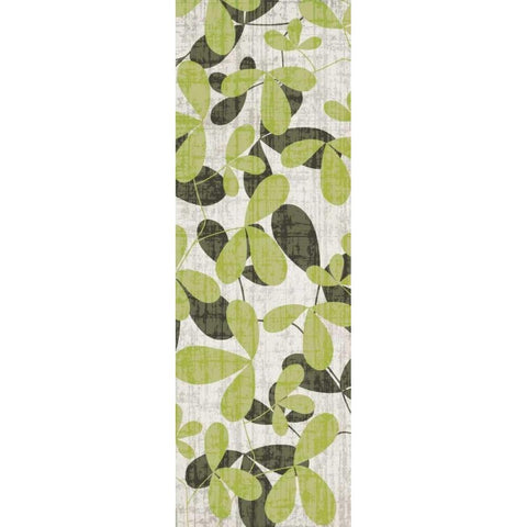 Cream Green Leaves Black Modern Wood Framed Art Print by Emery, Kristin