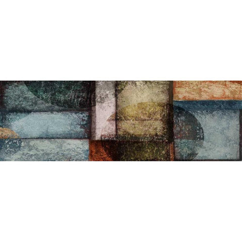 Rectangle Blue Velvet II Black Modern Wood Framed Art Print with Double Matting by Emery, Kristin